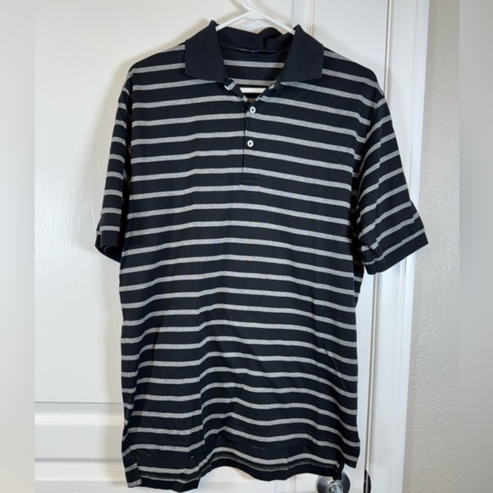 Polo Golf Ralph Lauren Black Stripe Polo Shirt Size Med EUC #2711